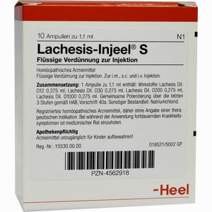 Lachesis Inj S Ampullen 10 Stück - ab 17,67 €