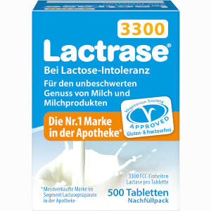 Lactrase 3300 Fcc Tbl. Klickspender- Nachfuellpck 500 Stück - ab 26,68 &euro;