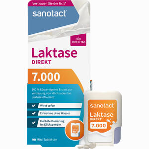 Laktase 7. 000 Fcc Mini- Tabletten Sanotact 90 Stück - ab 9,99 €