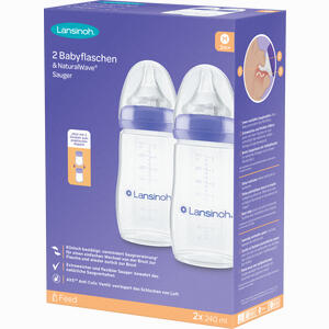 Lansinoh Babyflasche & Naturalwave Sauger M 240ml 2 Stück - ab 9,85 €