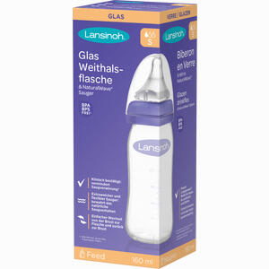 Lansinoh Glas Weithalsflasche 160ml mit Sauger S  1 Stück - ab 6,63 €