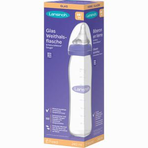 Lansinoh Glas Weithalsflasche 240ml mit Sauger M  1 Stück - ab 7,14 €