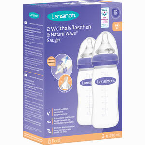 Lansinoh Weithalsflaschen 2x240ml Sauger Gr. M 2 Stück - ab 0,00 €