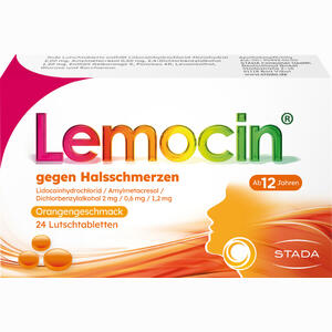 Lemocin gegen Halsschmerzen Orangengeschmack Lutschtabletten  24 Stück - ab 5,80 €