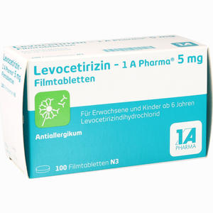 Levocetirizin - 1 A Pharma 5 Mg Filmtabletten  100 Stück - ab 8,39 €