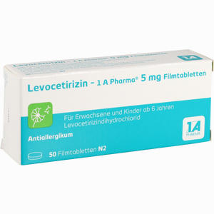 Levocetirizin - 1 A Pharma 5 Mg Filmtabletten  50 Stück - ab 6,28 &euro;