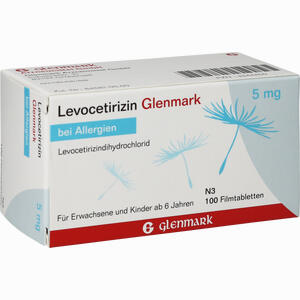 Levocetirizin Glenmark 5mg Filmtabletten  100 Stück - ab 20,99 €