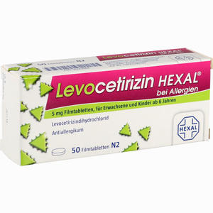 Levocetirizin Hexal bei Allergien 5mg Filmtabletten  50 Stück - ab 7,75 €