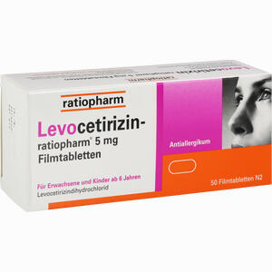 Levocetirizin- Ratiopharm 5 Mg Filmtabletten  50 Stück - ab 6,95 €