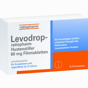 Levodrop- Ratiopharm Hustenstiller 60 Mg Filmtabletten 10 Stück - ab 3,59 €