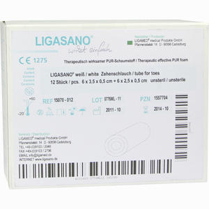 Ligasano Weiß Zehenschlauch Unsteril 6x3.5x0.5cm Verband 12 Stück - ab 0,00 €