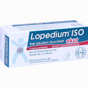 Lopedium Akut Iso bei Akutem Durchfall Brausetabletten 10 Stück - ab 0,00 &euro;