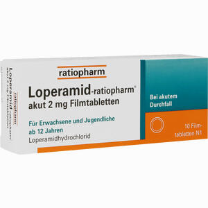 Loperamid- Ratiopharm Akut 2mg Filmtabletten  10 Stück - ab 1,35 €