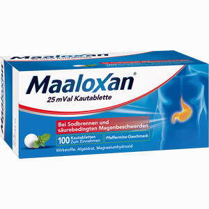 Maaloxan 25 Mval Kautablette Kautabletten 100 Stück - ab 22,49 €