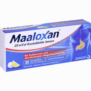 Maaloxan 25mval Kautabletten Lemon  30 Stück Maaloxan 25mval Kautabletten Lemon  30 Stück