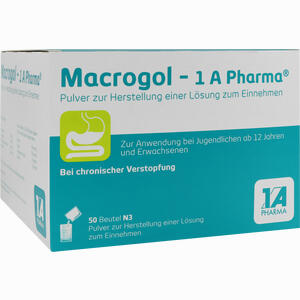 Macrogol - 1 A Pharma Pulver zur Herstellung einer Lösung Zum Einnehmen  50 Stück Macrogol - 1 A Pharma Pulver zur Herstellung einer Lösung Zum Einnehmen  50 Stück