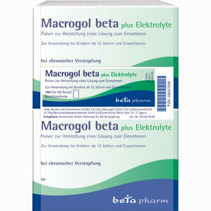 Macrogol Beta Plus Elektrolyte Pulver  100 Stück - ab 26,46 €