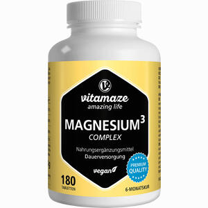 Magnesium 350mg Komplex Citrat Oxid Carbonat Vitam Tabletten 180 Stück - ab 14,04 €