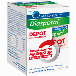 Magnesium- Diasporal Depot Muskeln + Nerven Tabletten 30 Stück - ab 0,00 &euro;