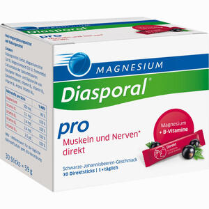 Magnesium Diasporal Pro Muskeln + Nerven Direkt + B- Vitamine Direktsticks 30 Stück - ab 10,89 €