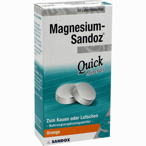 Magnesium- Sandoz Quick Minerals Lutschtabletten 24 Stück - ab 0,00 &euro;