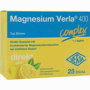 Magnesium Verla 400 Zitrone Direkt- Granulat 25 Stück - ab 8,59 €