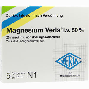 Magnesium Verla I.v.50% Infusionslösungskonzentrat  5 Stück - ab 0,00 &euro;