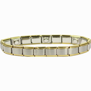 Magnet- Armband Edelstahl Weiß/Gelb 19cm P2 1 Stück - ab 0,00 €