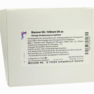 Marmor D6 Stibium D6 Aa Ampullen 5 x 10 ml - ab 33,81 €