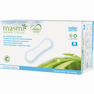 Masmi Bio Damenbinden Classic 100% Bio Baumwolle 6 x 16 Stück - ab 3,44 &euro;