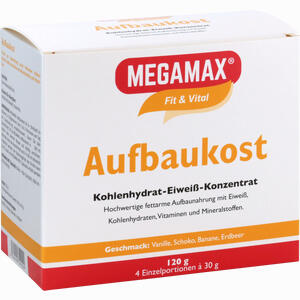 Megamax Aufbaukost Einzelportionen 4 Geschmacksrichtungen Pulver 4 x 30 g - ab 0,00 €