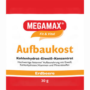 Megamax Aufbaukost Erdbeere Pulver 30 g - ab 1,94 €