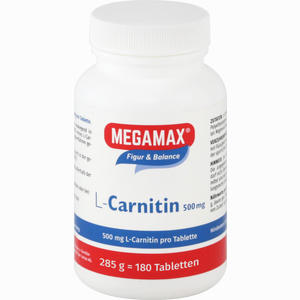 Megamax L- Carnitin 500mg Tabletten 180 Stück - ab 0,00 €