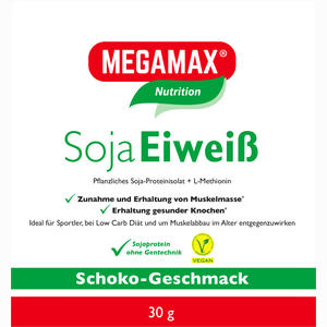 Megamax Soja Eiweiss Schoko Pulver 30 g - ab 0,00 &euro;