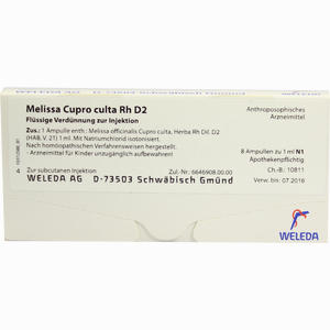 Melissa Cupr Cul Rh D2 Ampullen 8 x 1 ml - ab 0,00 &euro;
