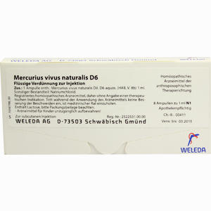 Mercurius Vivus Natur D6 Ampullen 8 x 1 ml - ab 28,72 €