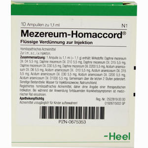 Mezereum Homaccord Ampullen 10 Stück - ab 17,59 €