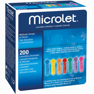 Microlet Lanzetten Farbig  Ascensia Diabetes Care Deutschland GmbH 200 Stück - ab 13,99 €