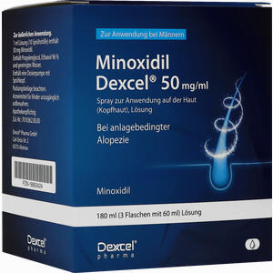 Minoxidil Dexcel 50 Mg/Ml Spray zur Anwendung Auf der Kopfhaut 3 x 60 ml - ab 21,56 €