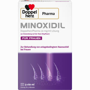 Minoxidil Doppelherzpharma 20 Mg/ml Lösung zur Anwendung Auf der Haut für Frauen  3 x 60 ml Minoxidil Doppelherzpharma 20 Mg/ml Lösung zur Anwendung Auf der Haut für Frauen  3 x 60 ml