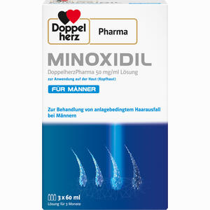 Minoxidil Doppelherzpharma 20 Mg/ml Lösung zur Anwendung Auf der Haut für Männer  3 x 60 ml - ab 26,28 €