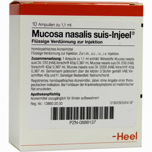 Mucosa Nasalis Suis- Injeel Ampullen  10 Stück - ab 21,71 €