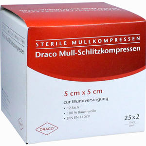 Mull- Schlitzkompresse 5x5cm 12- Fach Steril Kompressen 25 x 2 Stück - ab 14,72 €