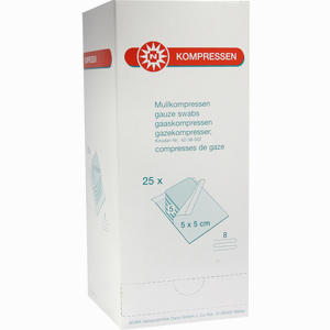 Mullkompressen 5x5cm 8f St 25 Stück - ab 3,55 €