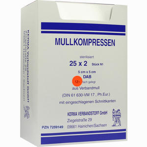 Mullkompressen Aus Baumwolle 12- Fach Gelegt Steril 5x5cm  25 Stück - ab 7,57 €