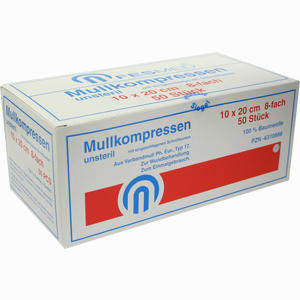 Mullkompressen Unsteril 10x20 Es 8f  50 Stück - ab 10,19 €