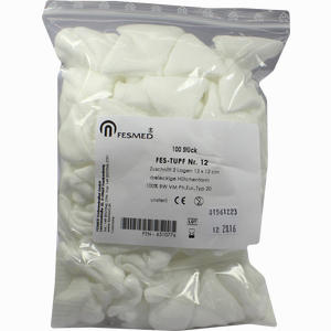 Mulltupfer Fes- Tupf Nr.12 Unsteril 2lage 12x12cm  100 Stück - ab 9,59 €