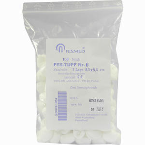 Mulltupfer Fes- Tupf Nr.6 Unsteril 1lage 8.5x8.5cm  100 Stück - ab 8,86 €