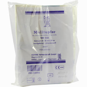 Mulltupfer Steril 20x20 Pflaumengross  100 Stück - ab 15,80 €