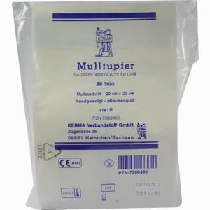 Mulltupfer Steril 20x20 Pflaumengross  30 Stück - ab 5,38 €